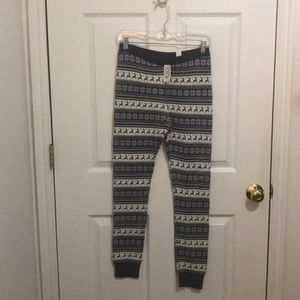 Girls Gray and Ivory Fair Isle Sweater Leggings